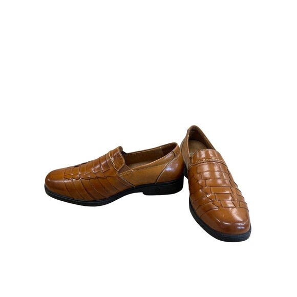 Gravity Defyer mens brown leather slip on loafers shoes SIze 8 SKU 8426 - Picture 2 of 16